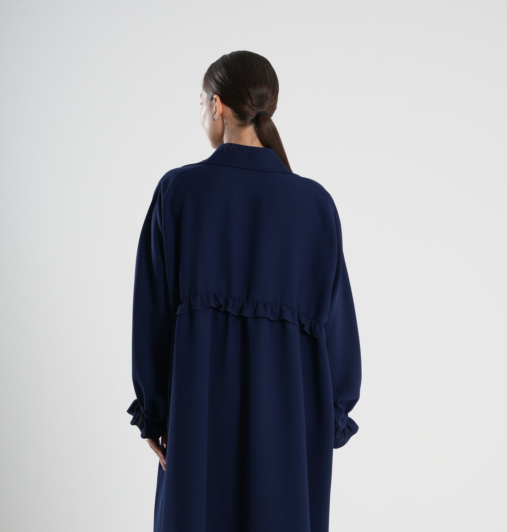 Navy Ruffles Shirt